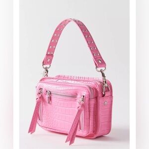 New! Hot Pink Crocodile Urban Outfitters Courtney Bossy Box Mini Bag